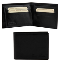 TL140760 Leather Wallet for Men - Black by Tuscany Leather