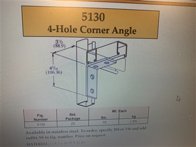 PHD5130 4 Hole Angle Bracket