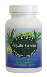 PERFECT AQUATIC GREENS -Organic Spirulina and Chlorella 120 Vegetable Capsules