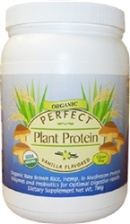 PERFECT Plant Protein Organic Raw Brown Rice, Hemp & Mushrooms Protein Vanilla