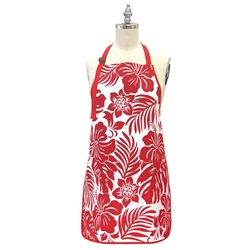 Hawaiian Apron Hibiscus Floral Red Island Heritage