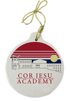 Cor Jesu Skyline Ceramic Christmas Ornament