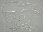 Image of 1968 Firebird Power Disc Brake Line Set 8 piece Set with 1 pc Front to Rear, OE Style Steel