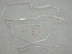 Image of 1968 Firebird Power Disc Brake Line Set 8 piece Set with 1 pc Front to Rear, Stainless Steel