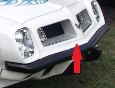 Image of 1974 - 1975 Firebird and Trans Am Front Bumper Header Nose Filler Panel, replaces GM# 492356