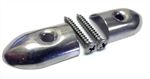 Image of 1967 - 1969 Firebird Convertible Top Rear Bow Binding End Clips Set: 2 Clips and 2 Screws