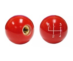 Image of Shifter Knob Ball, Red 4 Speed, 3/8 Inch Coarse Thread
