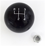 Image of 1970 Firebird OE Style Black 4 Speed Shifter Knob Ball, 3/8 Inch Coarse Thread, 2-1/4" Diameter