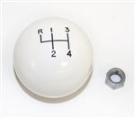 Image of 1970 - 1974 Firebird OE Style White 4 Speed Shifter Knob Ball, 3/8 Inch Coarse Thread, 2-1/4" Diameter