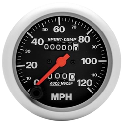 Image of Speedometer Gauge (Auto Meter Sport Comp), 0-120 mph, 3 3/8 inch, Analog, Mechanical