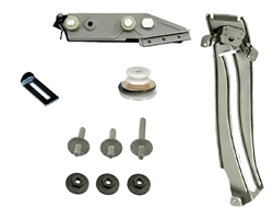 Image of 1967 - 1969 Firebird RH Quarter Window Glass Track, Roller, and Mounting Plate Kit