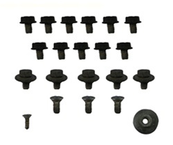 Image of 1967 Firebird Inner Door Tracks, Stops and Latch Mechanism Hardware Bolt Kit