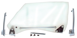 Image of 1968 - 1969 Firebird Complete LH Door Window Glass Assembly Kit with Tracks, CLEAR