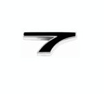 Image of Custom Emblem, Individual Number # 7, Black and Chrome