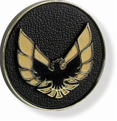 Image of 1976 - 1981 Firebird Door Panel Window Handle Hole Cover Emblem, Gold 3063896