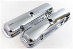 Image of 1967 - 1981 Chrome Pontiac Engine Valve Covers Set Without Oil Drippers, OE Style