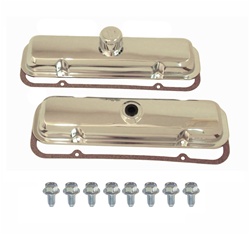 Image of 1967 - 1981 Pontiac Firebird Chrome Engine Valve Covers Kit, Without Oil Drippers, OE Style