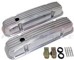 Image of 1967 - 1981 Pontiac Classic POLISHED ALUMINUM RIBBED FINNED Engine Valve Covers Set