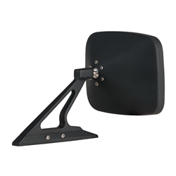 Image of Flat Black Rectangular Billet Aluminum Side View Mirror with Convex Glass