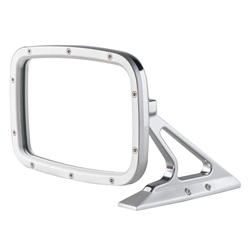 Image of Brushed Rectangular Billet Aluminum Side View Mirror with Convex Glass