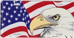 Image of American Flag with Bald Eagle License Plate