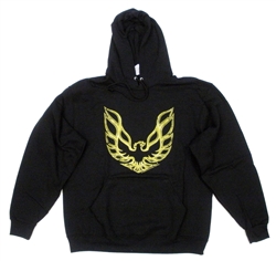 Hooded Sweat Shirt, Gold Hood Bird