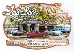 Firebird and Trans Am Laid Back Dream Garage Metal Tin Sign