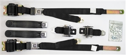 1975 - 1981 Firebird Seat Belts Set, Front and Rear with OE STYLE GM Push Buttons