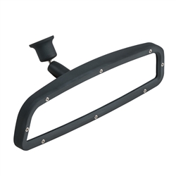 Image of Flat Black Custom Billet Aluminum Windshield Mount Rear View Mirror with Convex Glass