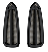 Image of 1968 - 1969 Door Jamb Air Vent Louvers, Billet Aluminum, Black Anodized, Pair