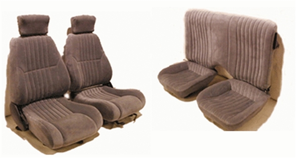 Image of 1993 - 2002 Firebird Base Model Front & Solid Rear Seat Covers Set, Encore Velour Cloth