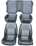 Image of 1993 - 2002 Firebird Base Model Front & Solid Rear Seat Covers Set, Hampton Vinyl Perforated