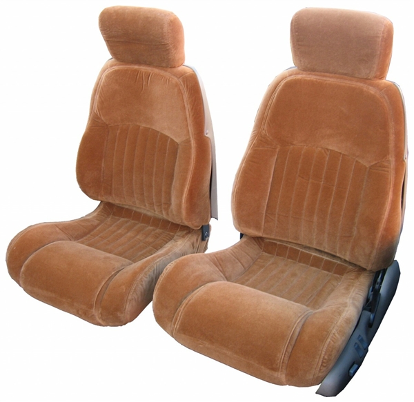 Image of 1993 - 2002 Firebird Base Model Front & Solid Rear Seat Covers Set, Encore Velour Cloth with Plastic Seat Back
