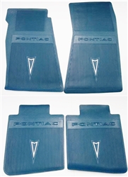 Image of 1967 - 1969 Firebird Factory Style Firebird Floor Mat Set w/ Pontiac with Arrowhead Logo, BLUE