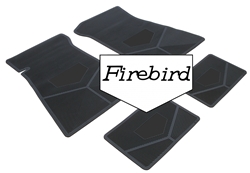 1975-1981 Custom Rubber Floor Mats Set, Firebird Block Letters