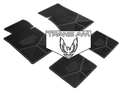 1982-1984 Custom Rubber Floor Mats Set, Trans Am Block Letters w/ Bird Emblem