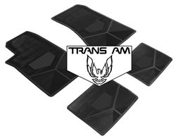 1985-1992 Custom Rubber Floor Mats Set, Trans Am Block Letters w/ Bird Emblem