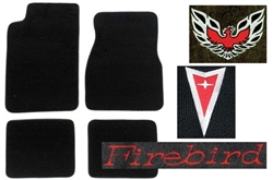 Image of 2001 Firebird or Trans Am Carpeted Floor Mats Set with Custom Embroidered Logos & Colors