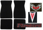 Image of 1970 Firebird or Trans Am Carpeted Floor Mats Set with Custom Embroidered Logos & Colors