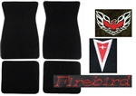 Image of 1973 Firebird or Trans Am Carpeted Floor Mats Set with Custom Embroidered Logos & Colors