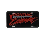 Image of Pontiac We Build Excitement License Plate Tag in Black