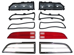 Image of 1970 - 1973 Firebird and Trans Am Tail Lights Kit: Housings, Lenses, Bezels, and Gaskets