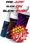 Image of PRE-APP Cleaner, SLIDE-ON Application Gel & SLIDE-OVER UV Protectant / Conditioner 3 Stage Kit for Stripes, Decals, and Stencils