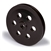 Image of BLACK Anodized Billet Aluminum Pontiac Power Steering Pulley, Keyway Shaft, Bolt On