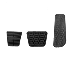 Image of 1982 - 1992 Firebird Gas, Brake, and Clutch Pedal Pad Cover Set for Manual Transmission with Ribbed Clutch Pad
