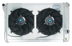 Image of 1982 - 1992 Firebird and Trans Am COLD-CASE Aluminum Radiator KIT with Dual 12" Electric Fan and Custom Fit Aluminum Fan Shroud