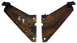 Image of 1969 Firebird Radiator Core Support To Fender Side Support Brace Gussets, Pair Used GM