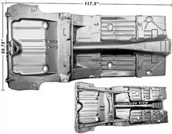 1967 Firebird Floor and Trunk Panel with Frame Rail Assembly, Complete, Convertible