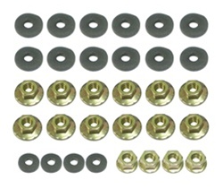 Image of 1970 - 1981 Firebird Rear Spoiler Nuts and Gaskets Hardware Set, 24 Piece Kit