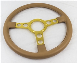 1970 - 1981 Firebird and Trans Am Formula Padded Steering Wheel - Gold Spokes with Camel Tan Padding